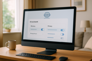 ChatGPT får bättre kontroll över minnet: skärm med inställningar för en AI-assistent.